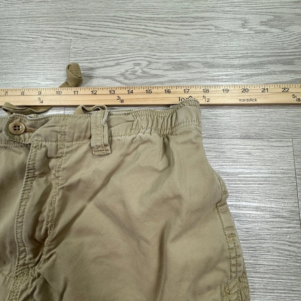 Polo Ralph Lauren Men's Shorts Chino Elastic Waist Khaki Tan Large Pony Logo Y2K